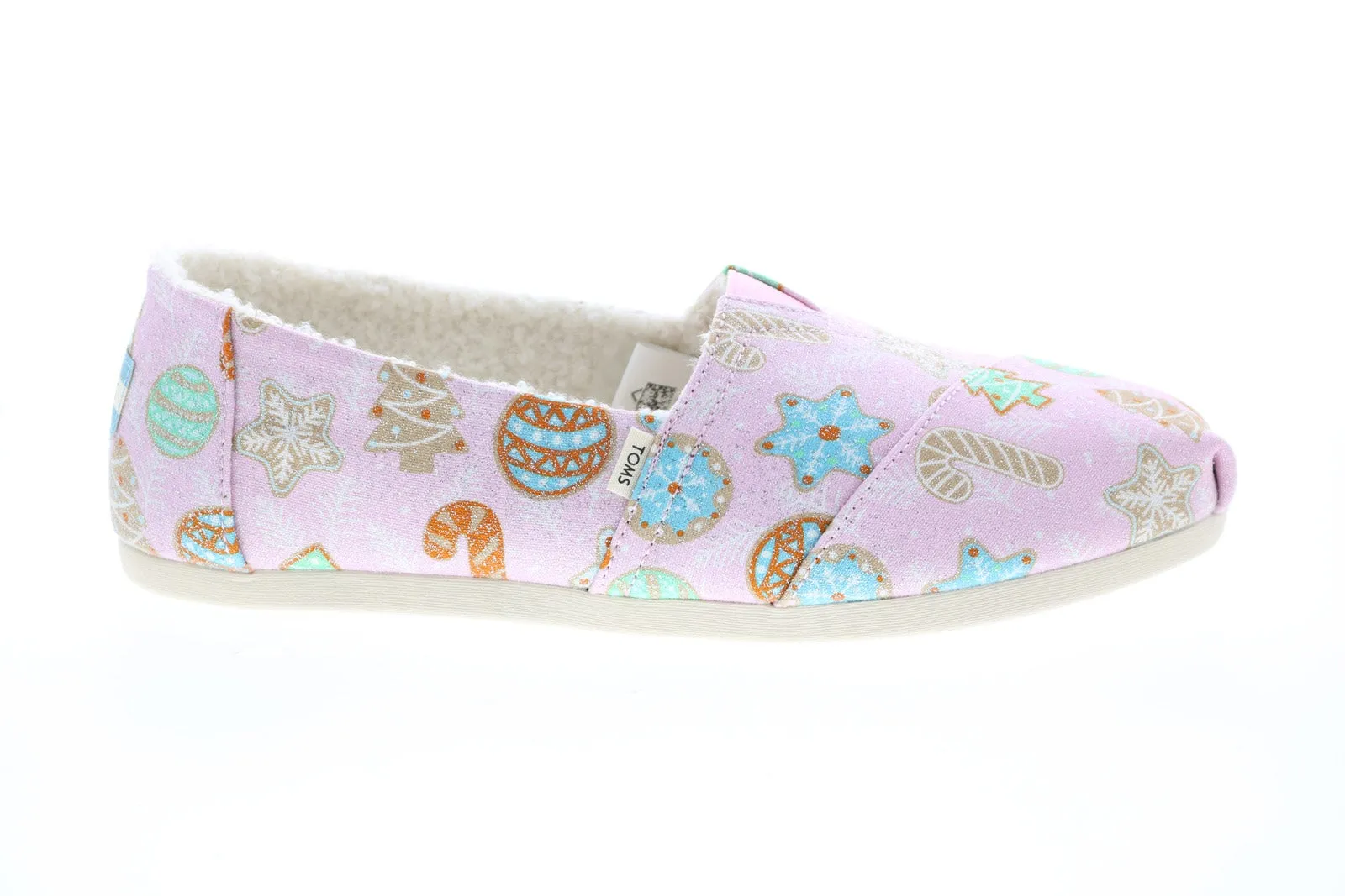 Toms Classic 10014951 Womens Pink Canvas Slip On Loafer Flats Shoes