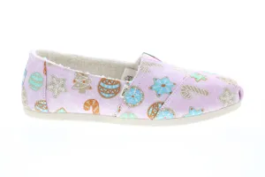 Toms Classic 10014951 Womens Pink Canvas Slip On Loafer Flats Shoes