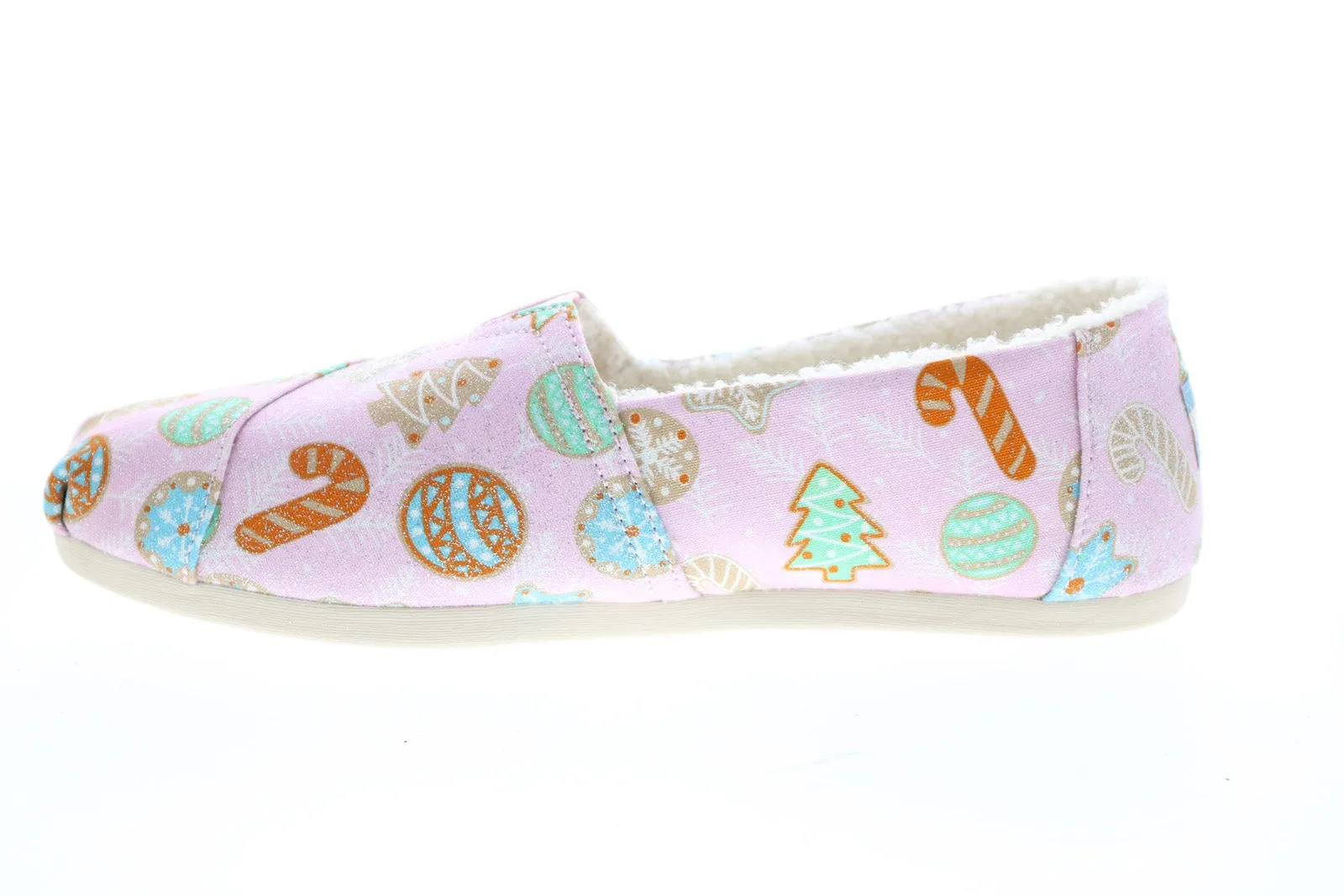 Toms Classic 10014951 Womens Pink Canvas Slip On Loafer Flats Shoes