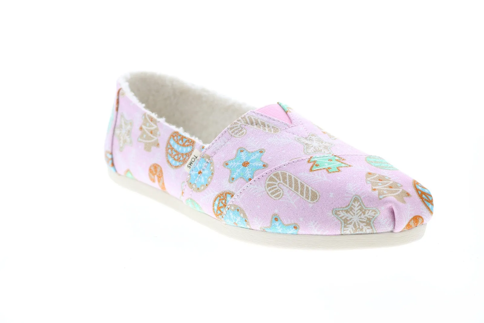 Toms Classic 10014951 Womens Pink Canvas Slip On Loafer Flats Shoes