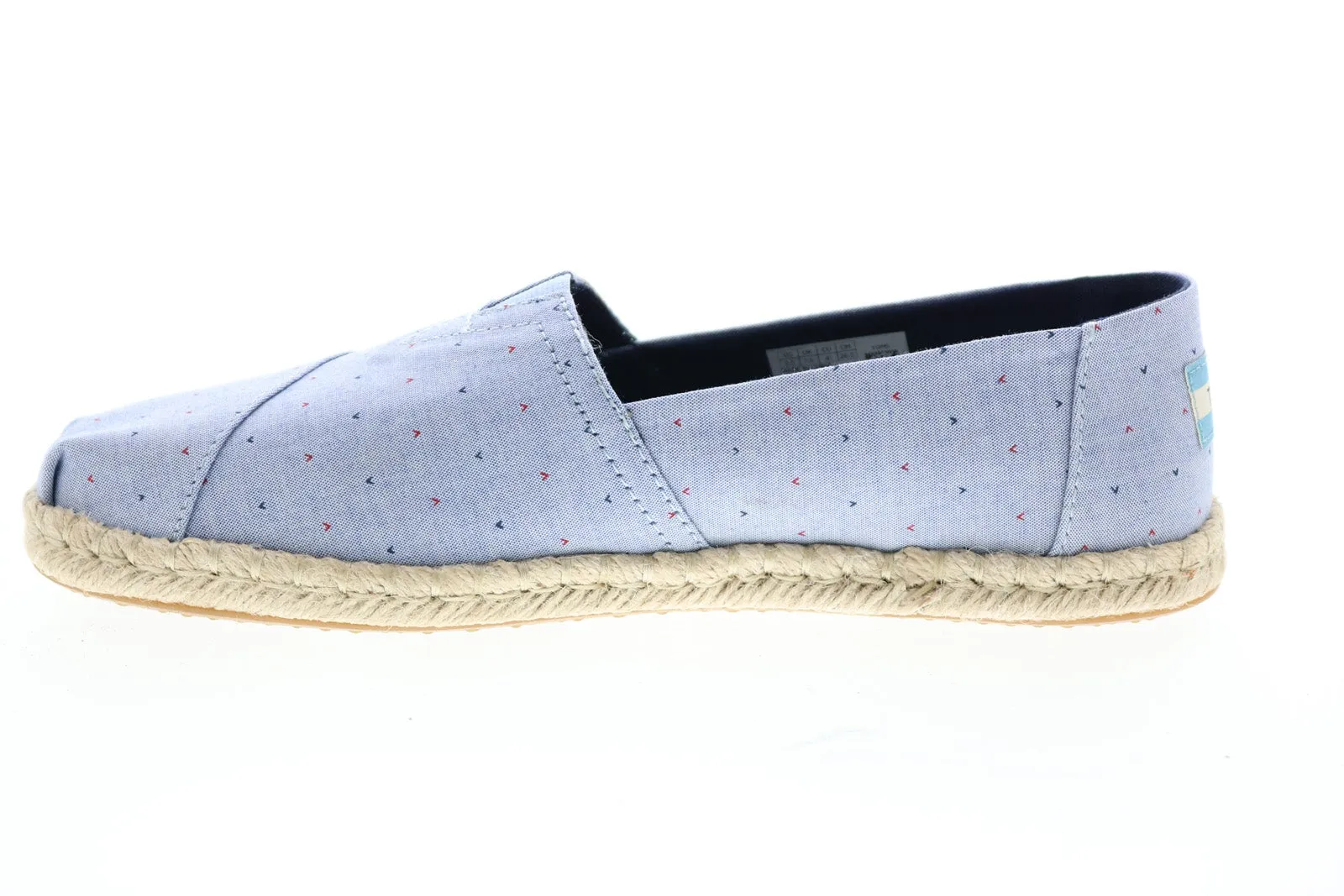 Toms Classic 10015054 Womens Blue Canvas Slip On Loafer Flats Shoes