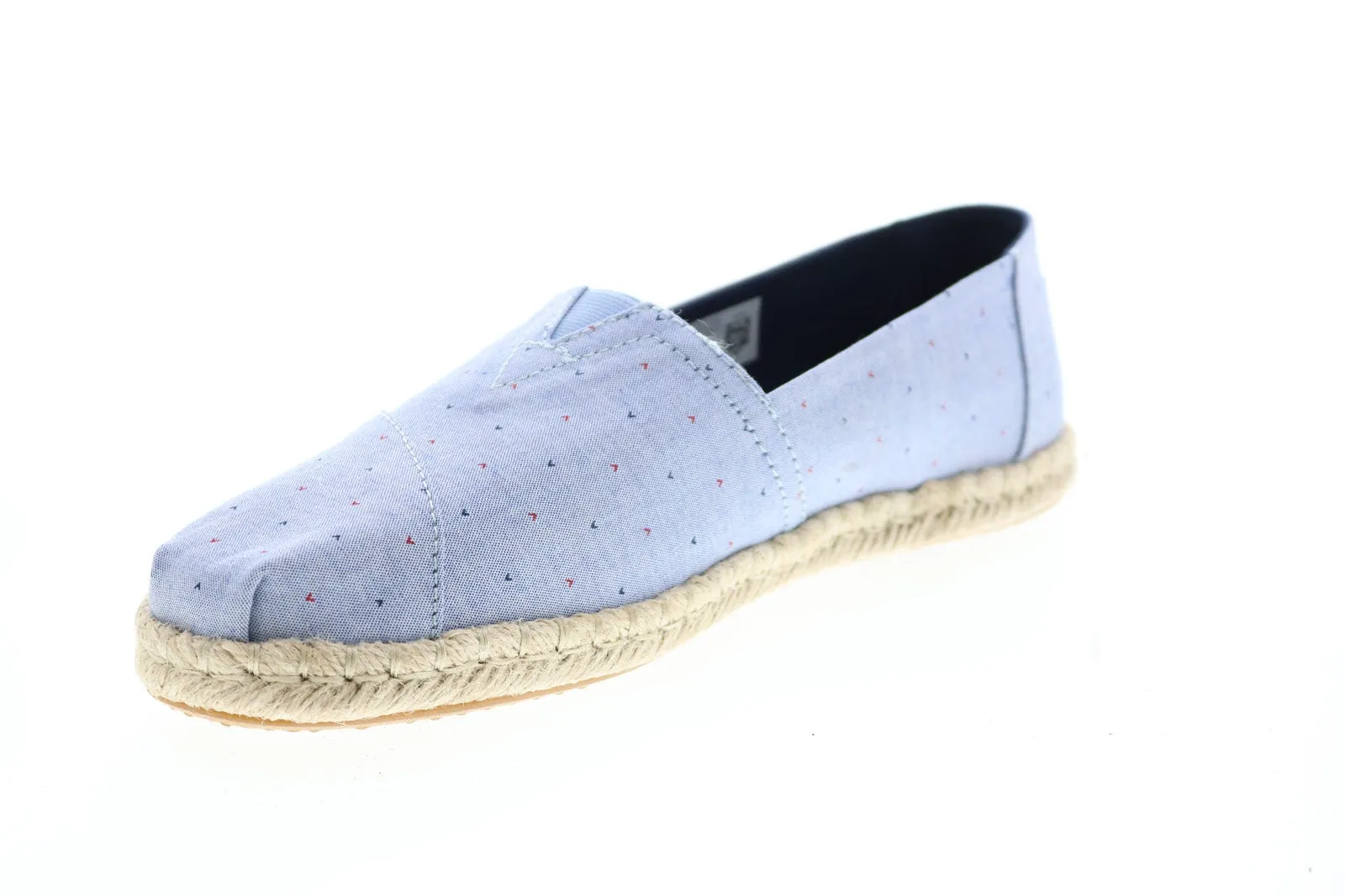 Toms Classic 10015054 Womens Blue Canvas Slip On Loafer Flats Shoes