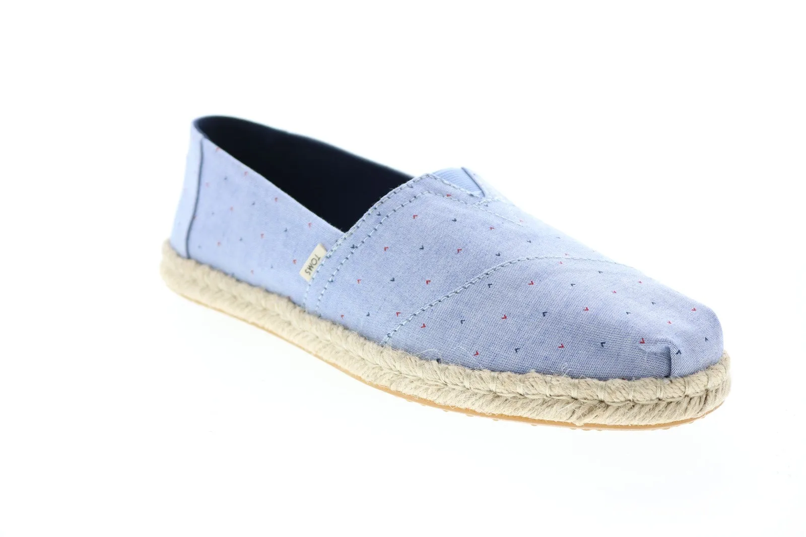 Toms Classic 10015054 Womens Blue Canvas Slip On Loafer Flats Shoes