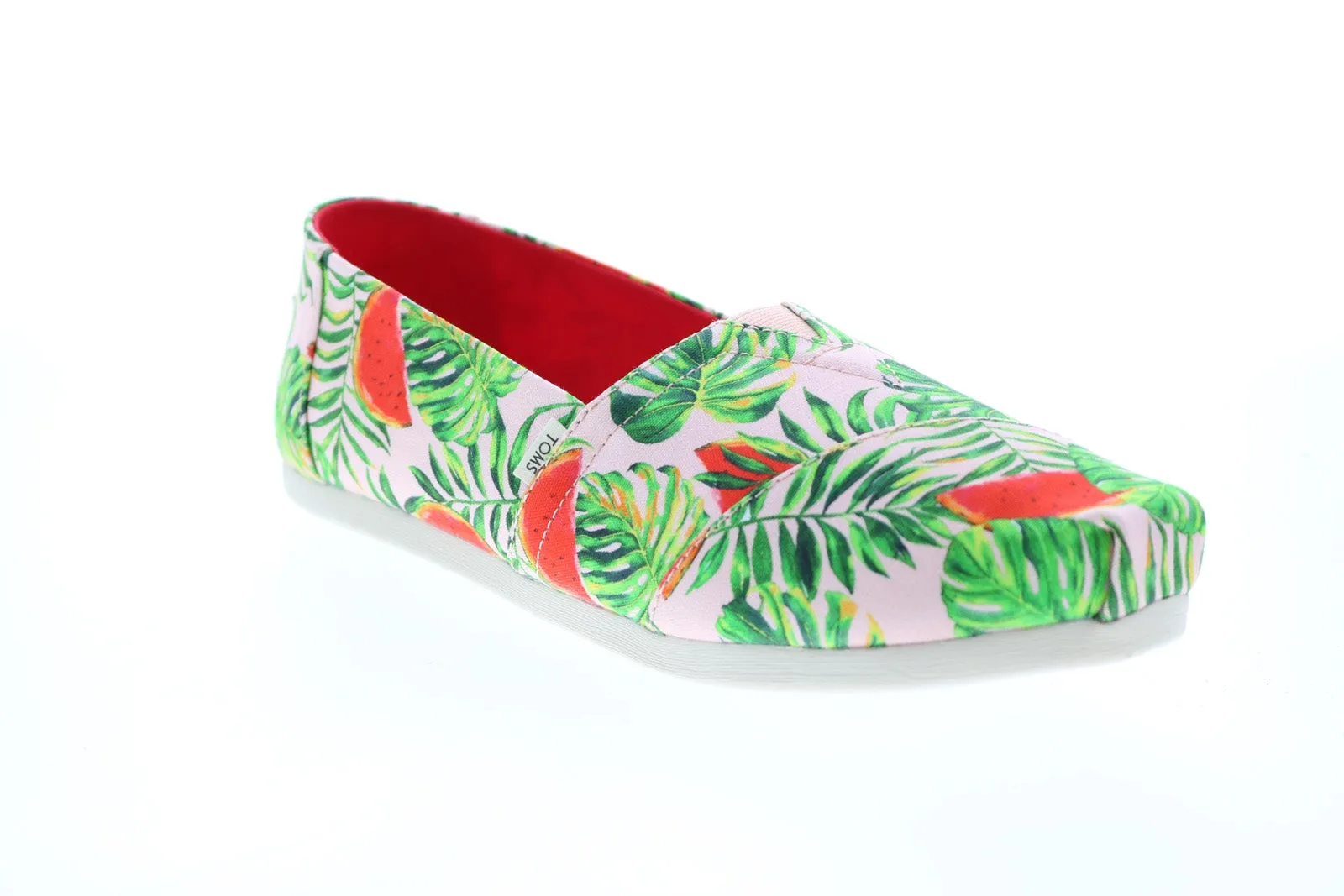 Toms Classic 10015068 Womens Pink Canvas Slip On Loafer Flats Shoes