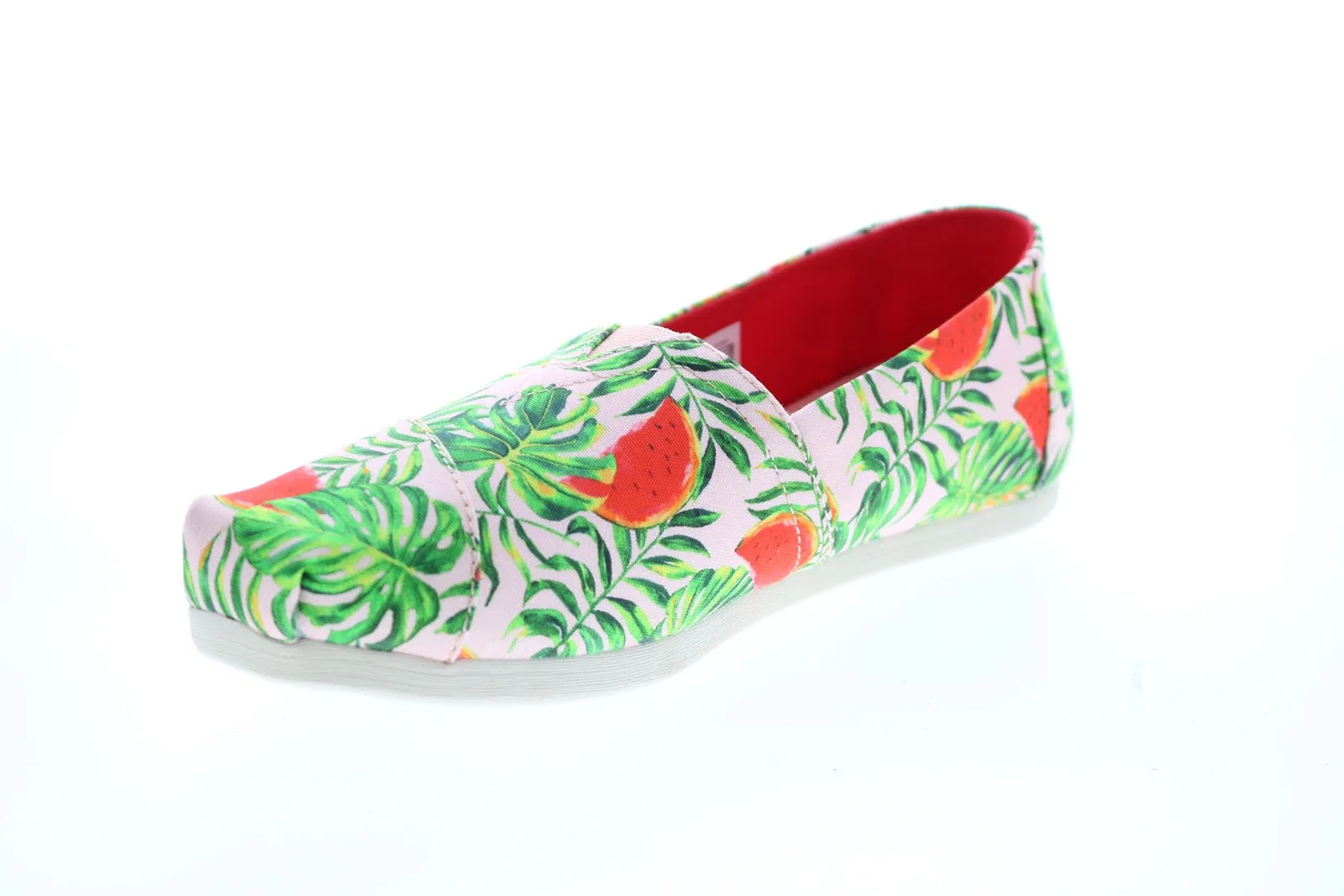 Toms Classic 10015068 Womens Pink Canvas Slip On Loafer Flats Shoes