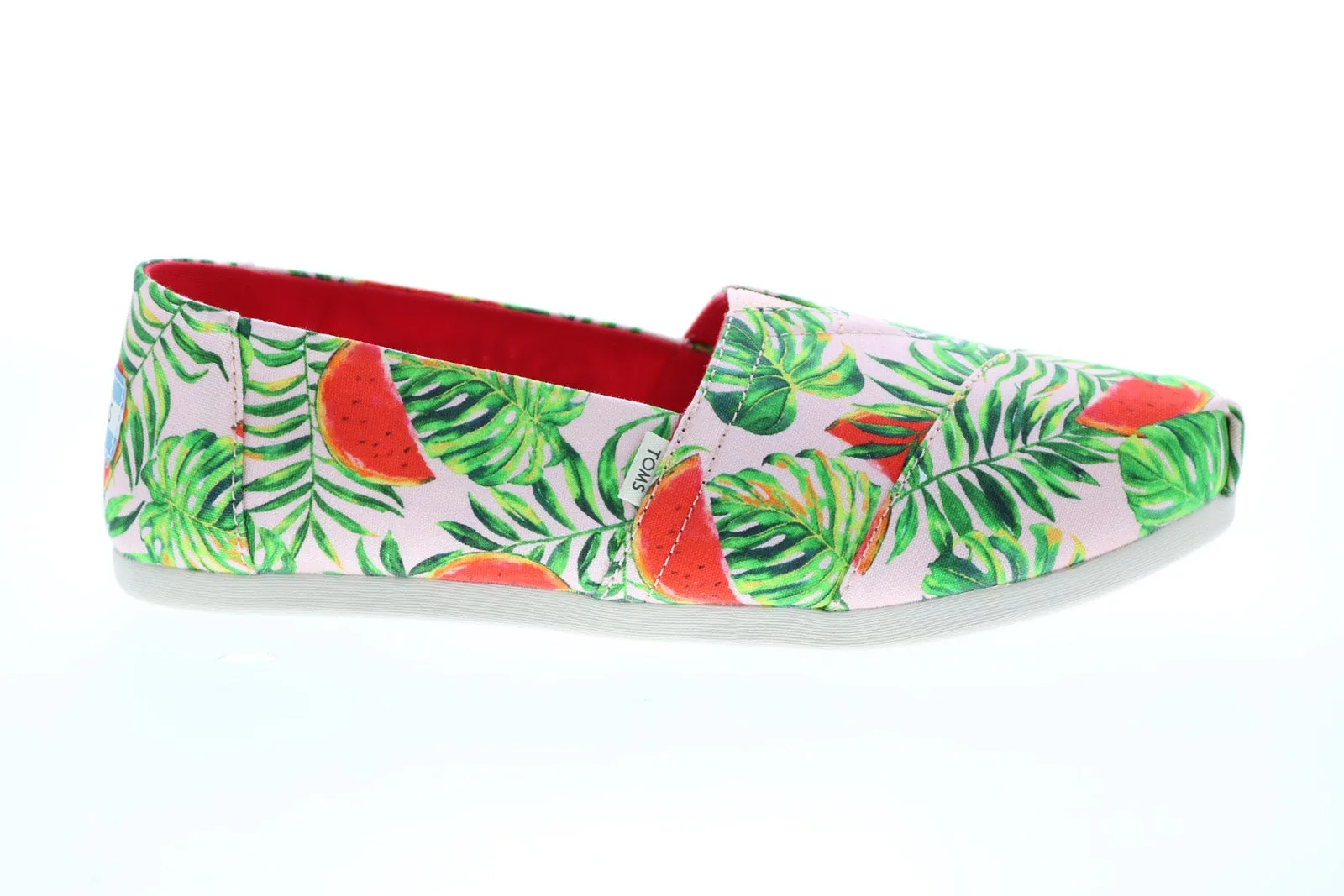 Toms Classic 10015068 Womens Pink Canvas Slip On Loafer Flats Shoes