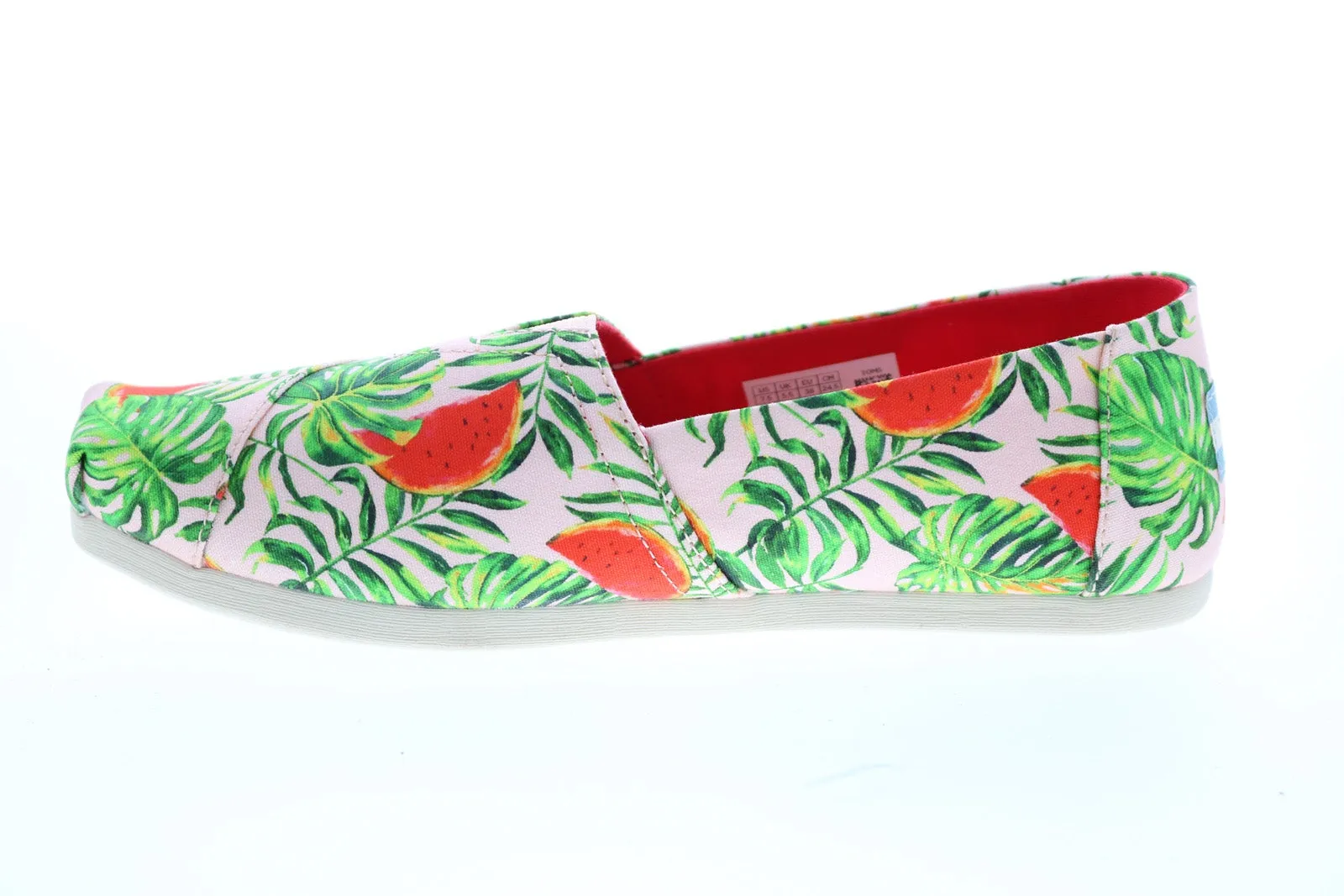 Toms Classic 10015068 Womens Pink Canvas Slip On Loafer Flats Shoes