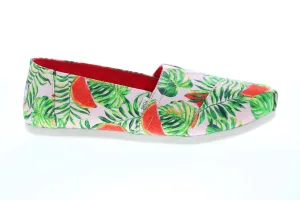 Toms Classic 10015068 Womens Pink Canvas Slip On Loafer Flats Shoes