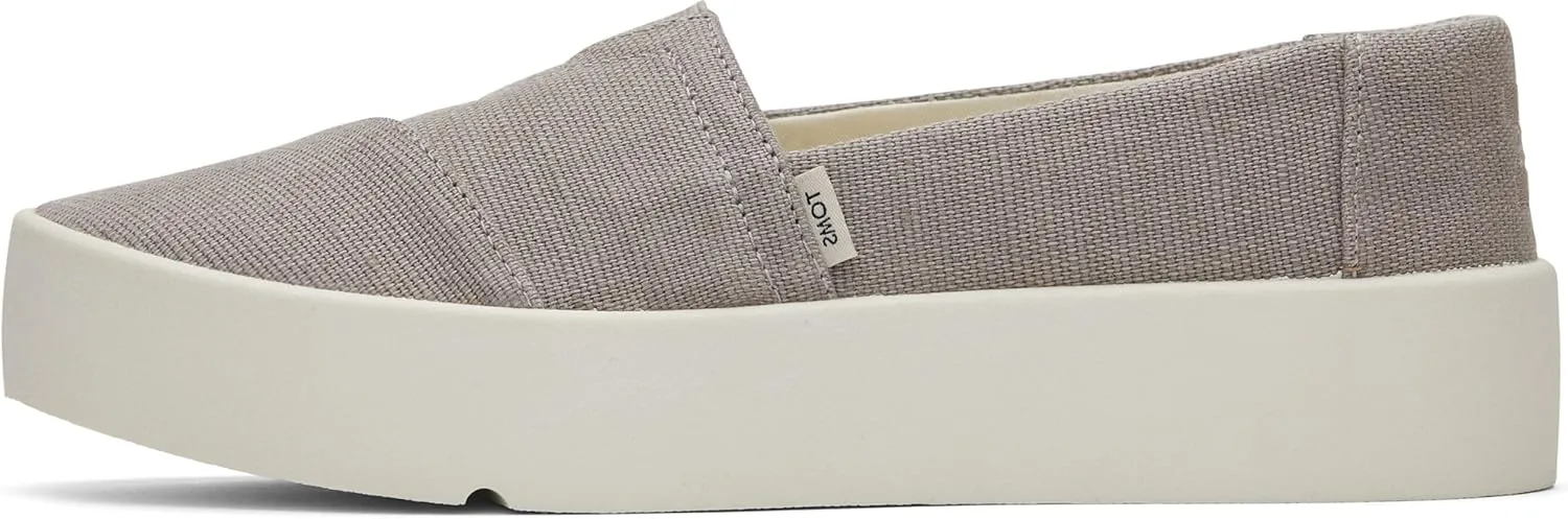 TOMS Womens Verona Heritage Canvas Platform Sneakers Shoes Casual - Black