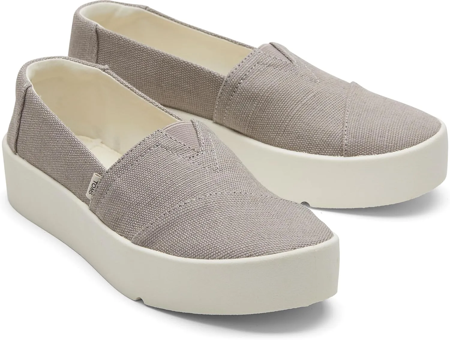 TOMS Womens Verona Heritage Canvas Platform Sneakers Shoes Casual - Black