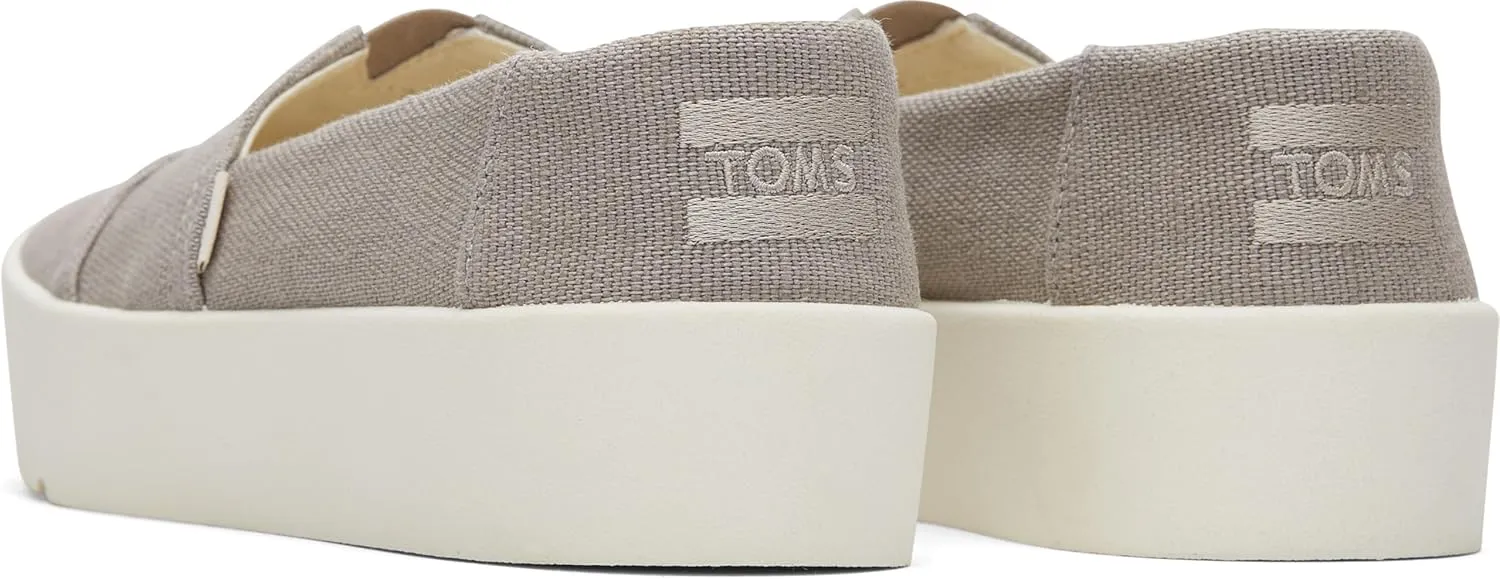 TOMS Womens Verona Heritage Canvas Platform Sneakers Shoes Casual - Black