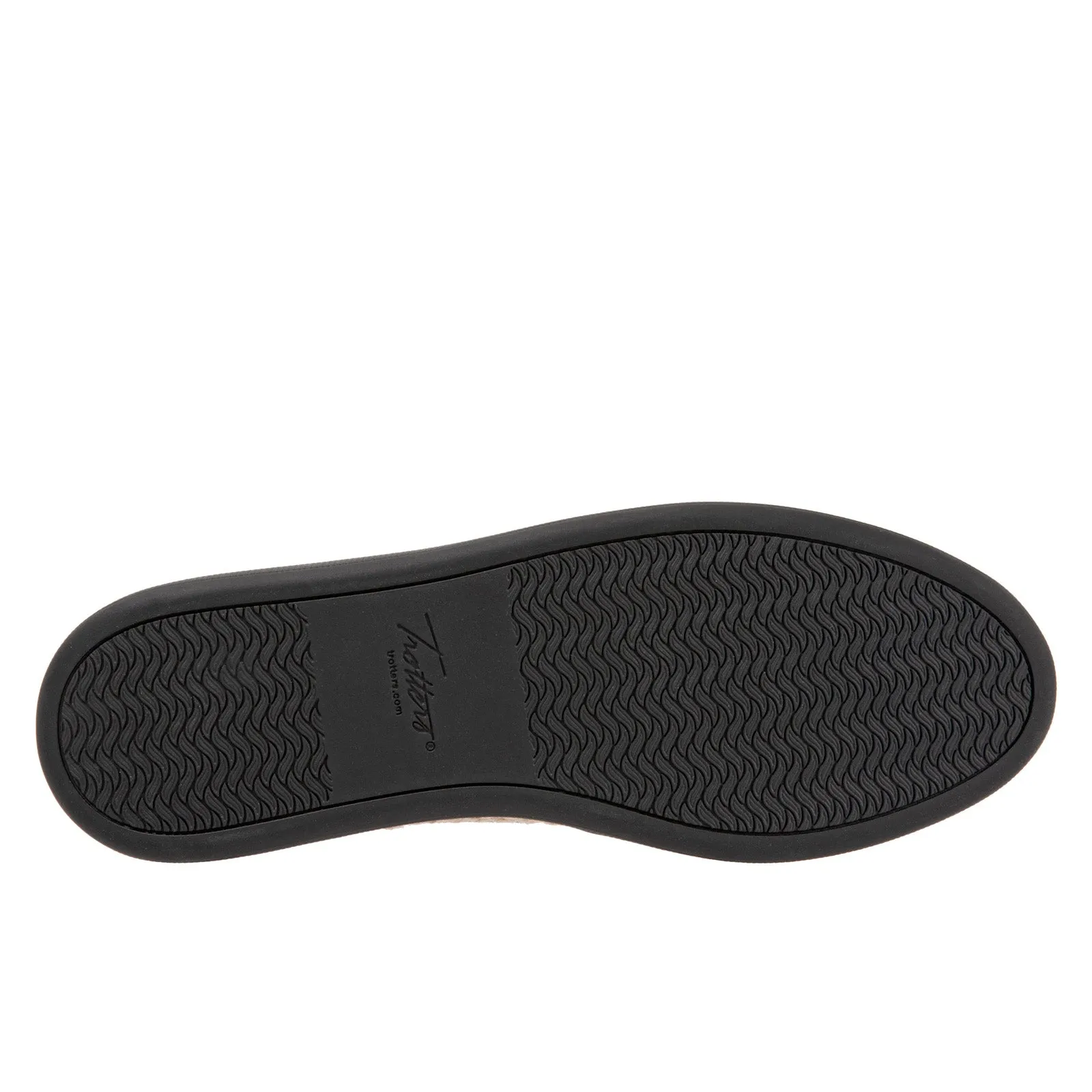Trotters Accent T1803-001 Womens Black Wide Canvas Loafer Flats Shoes