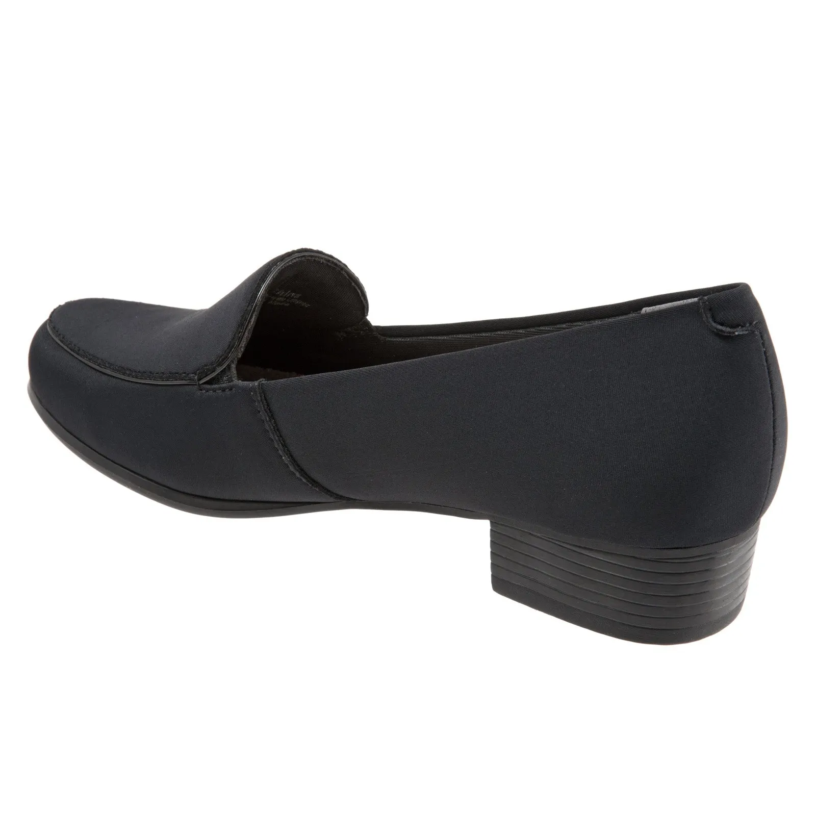 Trotters Monarch T1713-101 Womens Black Narrow Canvas Loafer Flats Shoes