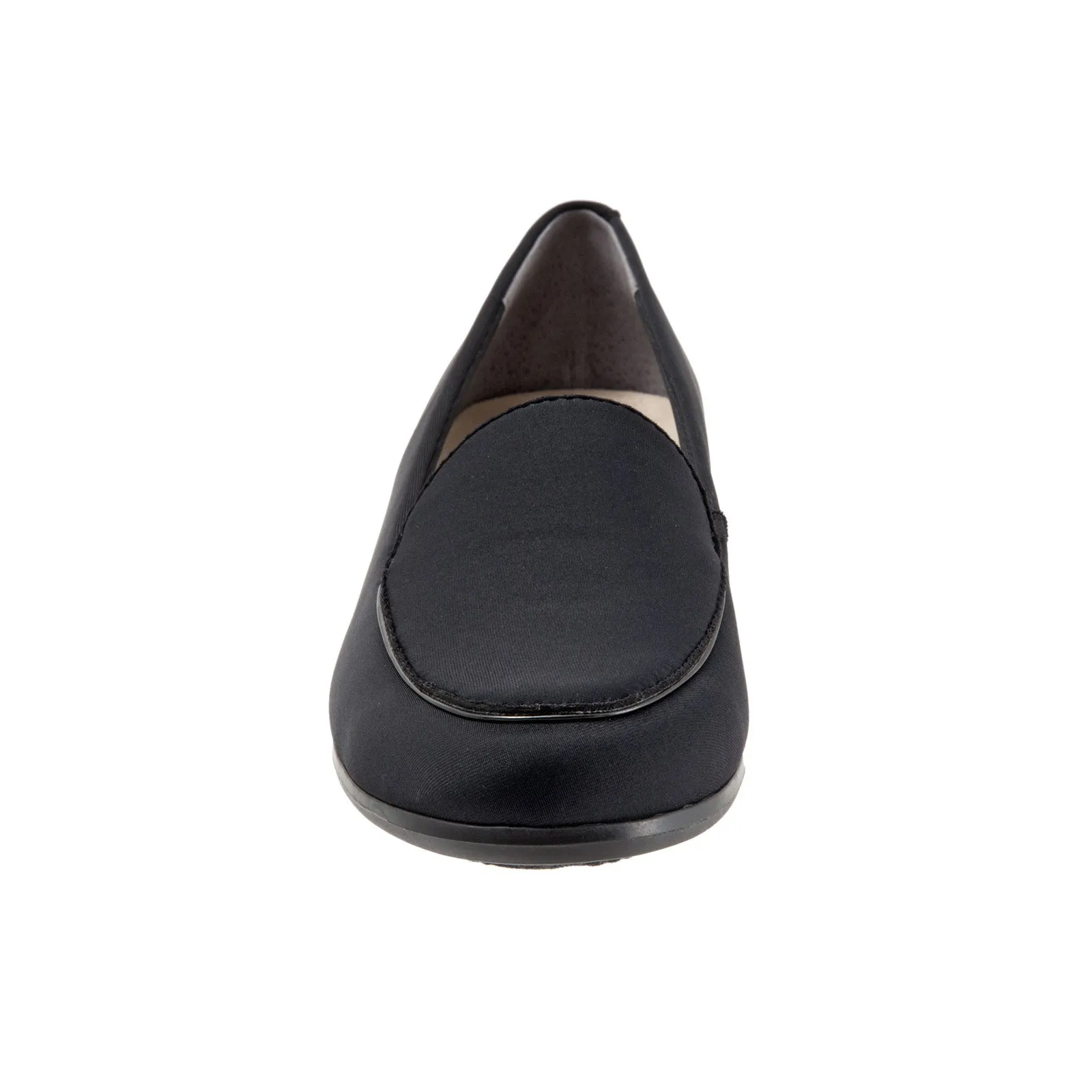 Trotters Monarch T1713-101 Womens Black Narrow Canvas Loafer Flats Shoes