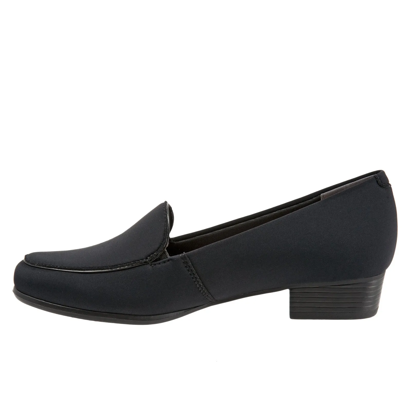 Trotters Monarch T1713-101 Womens Black Narrow Canvas Loafer Flats Shoes