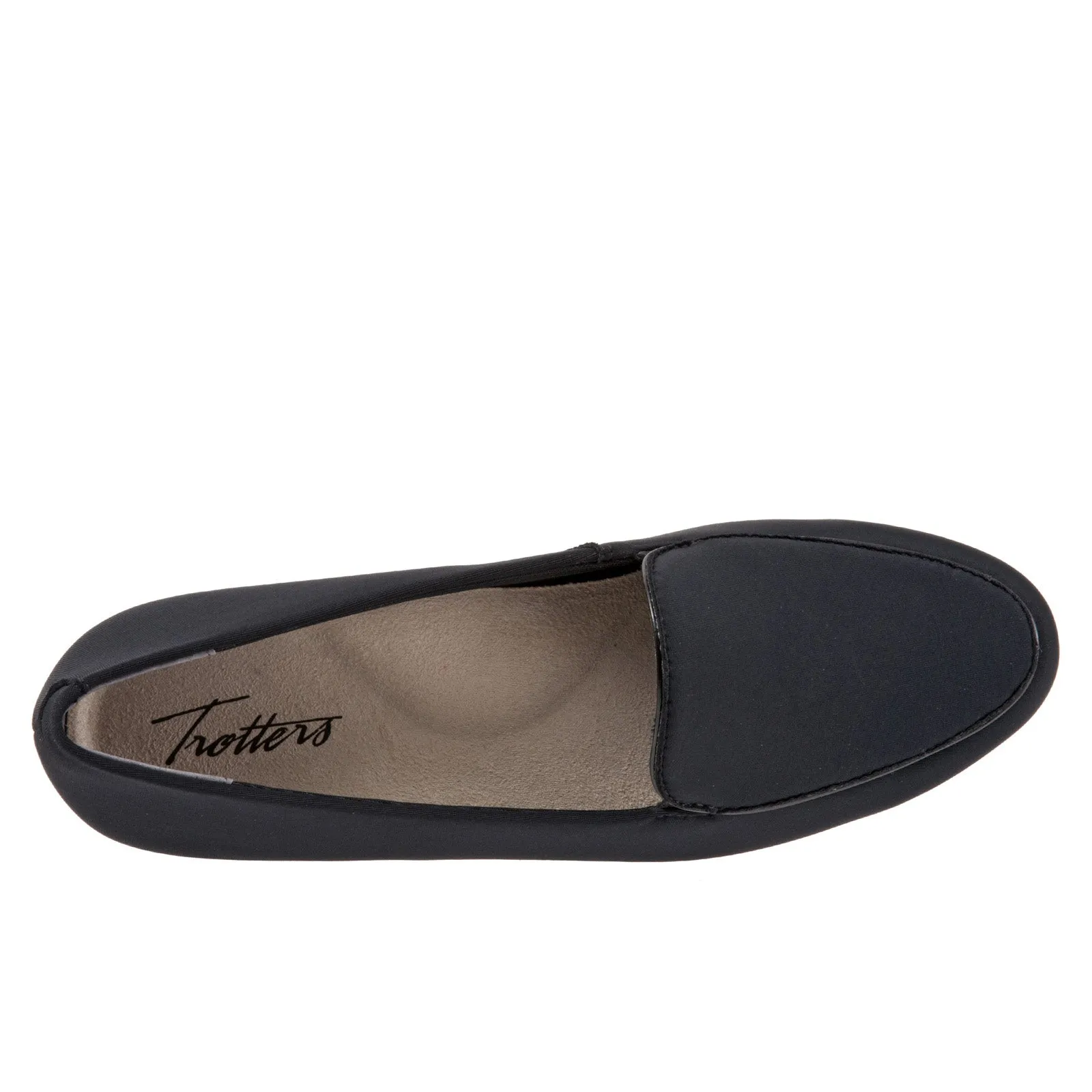 Trotters Monarch T1713-101 Womens Black Narrow Canvas Loafer Flats Shoes