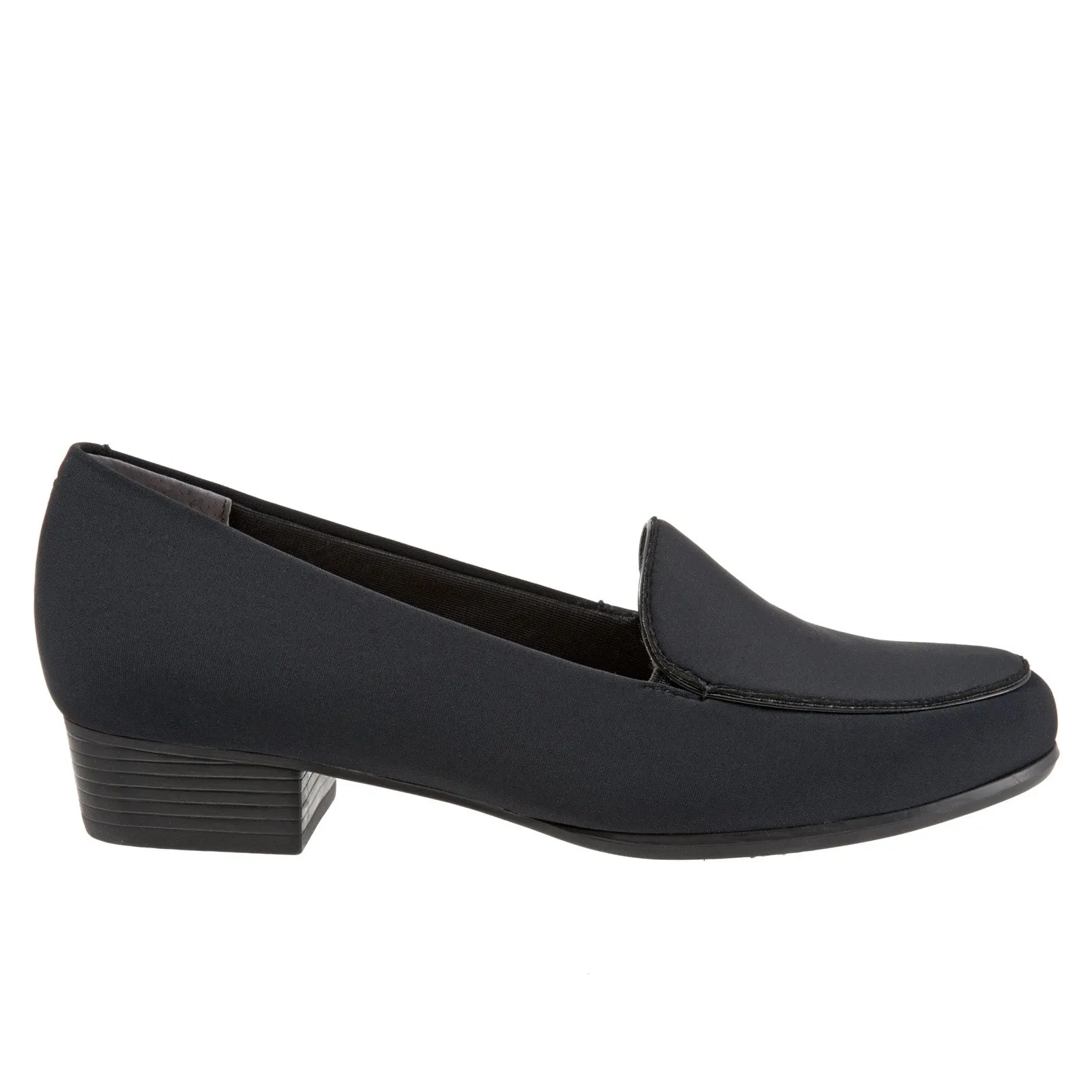 Trotters Monarch T1713-101 Womens Black Narrow Canvas Loafer Flats Shoes