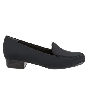 Trotters Monarch T1713-101 Womens Black Narrow Canvas Loafer Flats Shoes