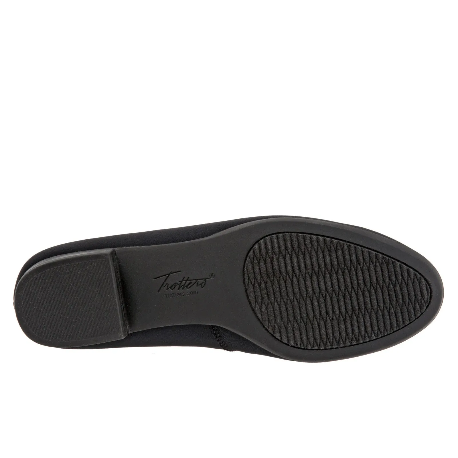 Trotters Monarch T1713-101 Womens Black Narrow Canvas Loafer Flats Shoes