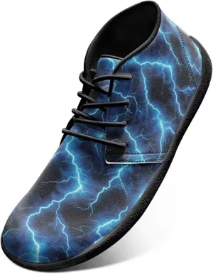 UNICEU Wide Toe Box Shoes for Men PU Leather Minimalist Barefoot Shoes Slip-on Casual Shoes Zero Drop Sole Trial Runner Sneaker