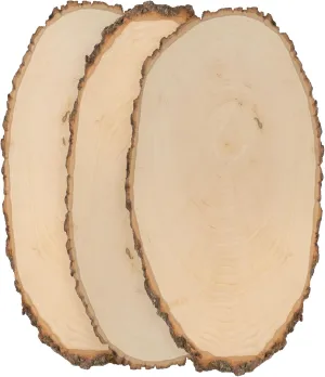 Walnut Hollow Basswood Round, Large 9-12" Wide with Live Edge Wood (Pack of 3) - for Wood Burning, Home Décor, and Rustic Weddings