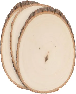Walnut Hollow Basswood Round, Medium 7-9" Wide with Live Edge Wood (Pack of 3) - for Wood Burning, Home Décor, and Rustic Weddings