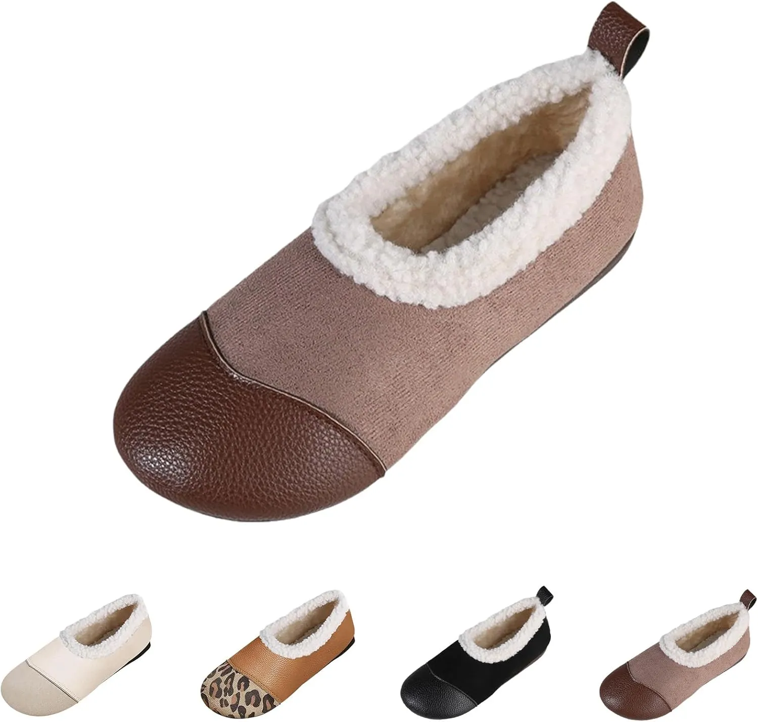 Warm and Luxurious Winter Leather Shoes for Women, Warm Plush Lining with Orthopedic Arch Support, Casual Walking Shoes