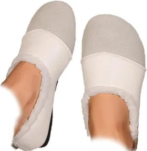 Warm and Luxurious Winter Leather Shoes for Women, Winter Retro Warm Casual Walking Indoor Outdoor Slippers