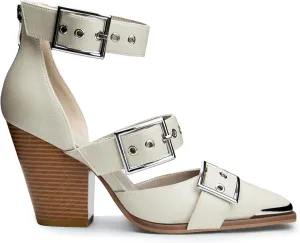 Western Sandals Wedges for Women Closed Pointed Toe Pumps Buckle Straps Comfortable Heels Wedding Dress Shoes