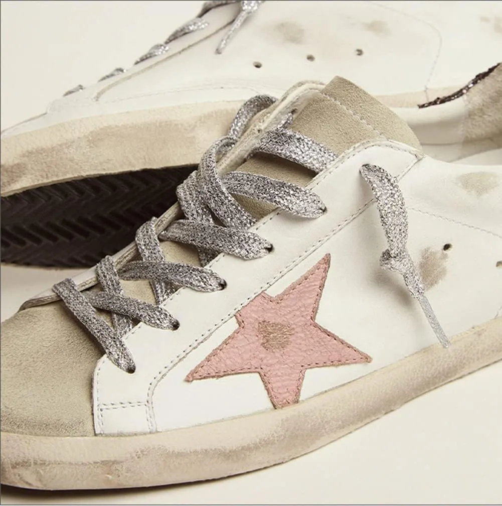 White Leather Sneakers for Men Classic Flat Trainers Retro Comfortable Lace-up Sport Shoes