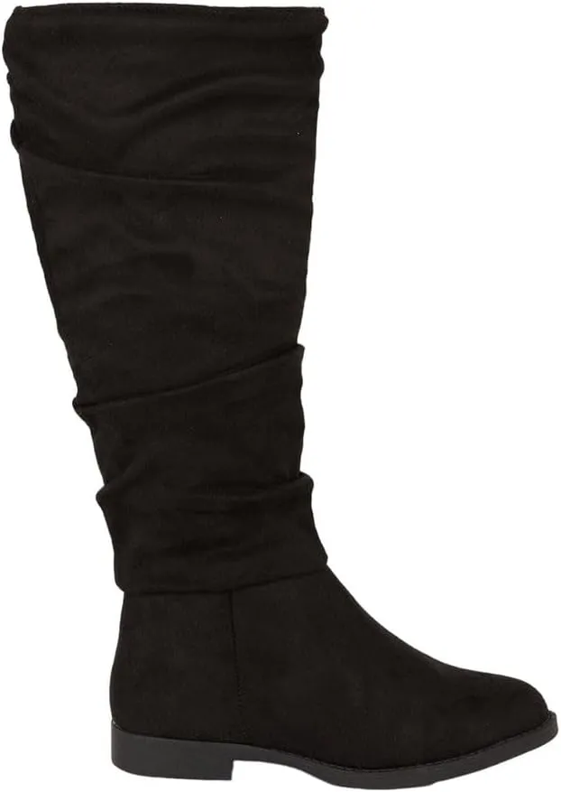 Wide Fit Karina Flat Ruched Boots