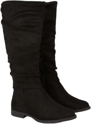 Wide Fit Karina Flat Ruched Boots