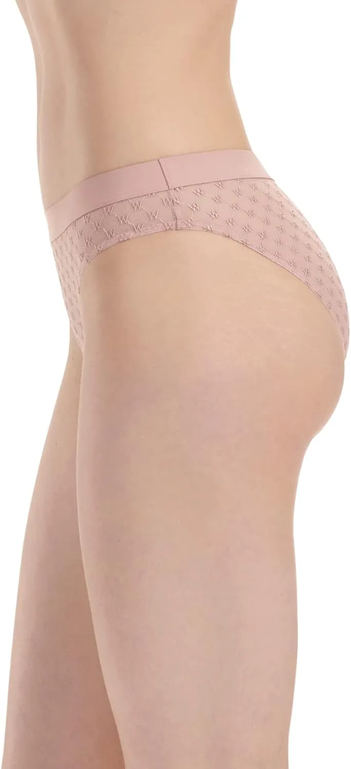 Wolford Women's Sheer Logo Bikini Brief Underwear Panties
