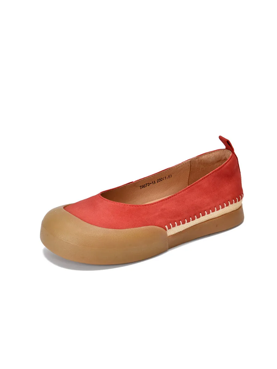 Women Casual Genuine Leather Flat Shoes