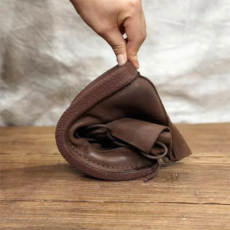 Women Retro Handmade Leather Casual Boots
