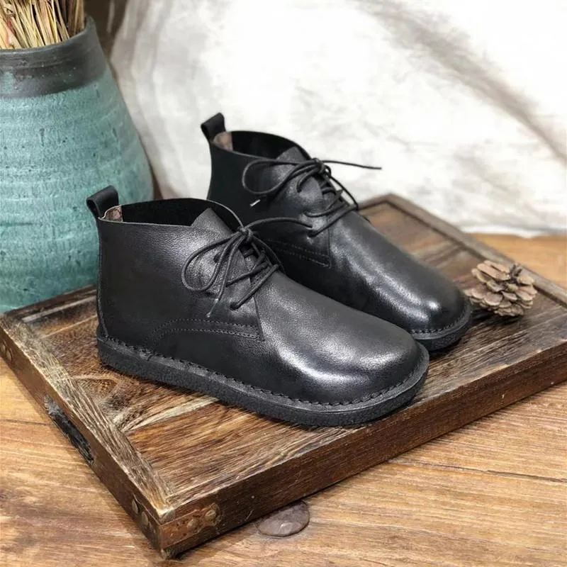 Women Retro Handmade Leather Casual Boots