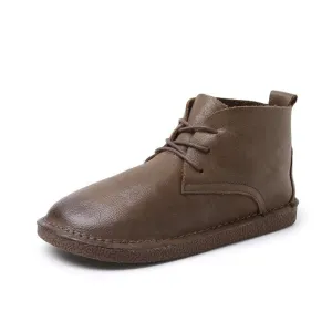 Women Retro Handmade Leather Casual Boots