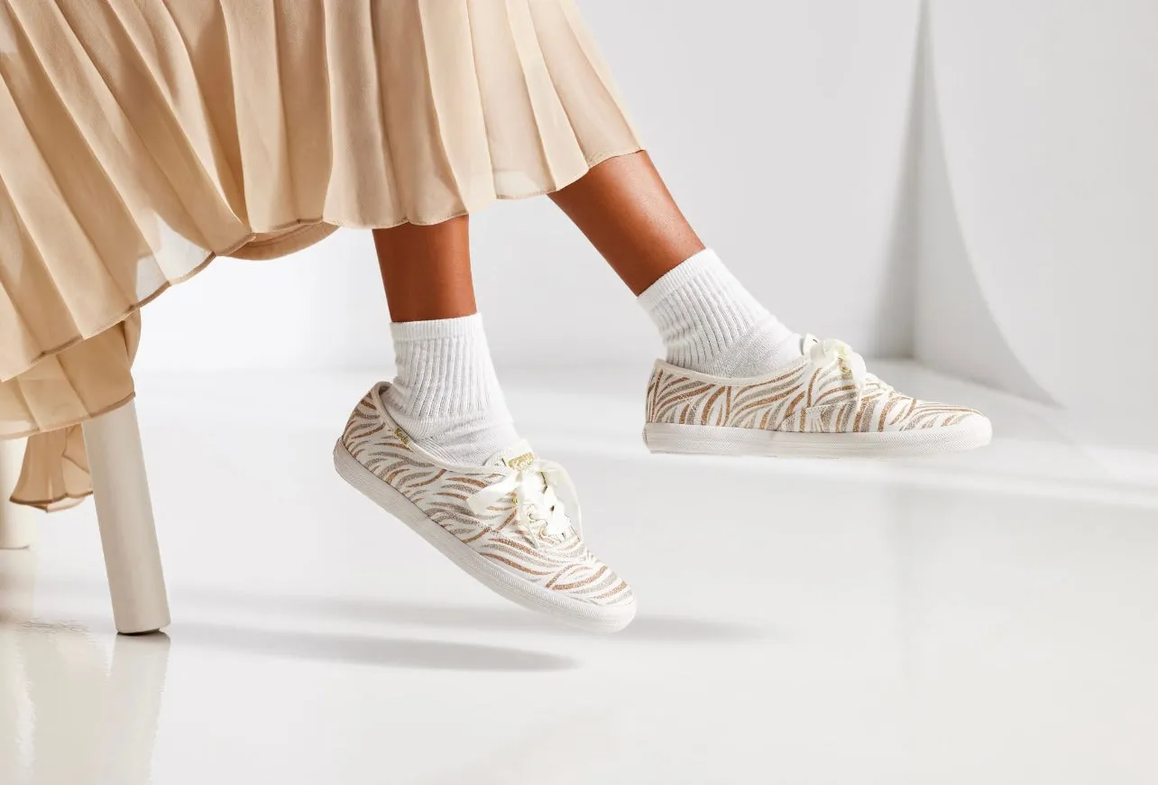 Women's Champion Glitter Wave Print Gold