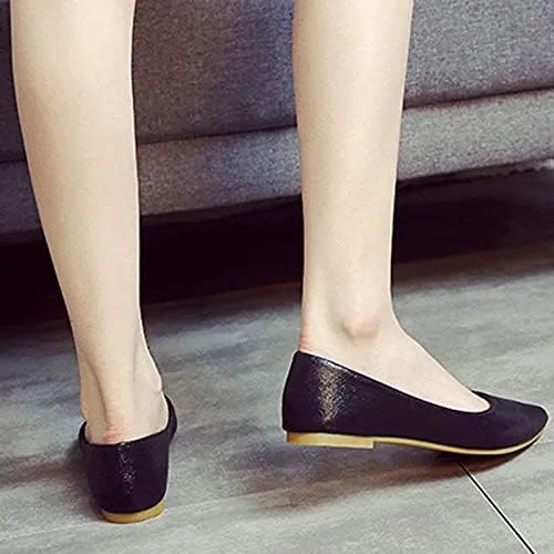 Women's Fashion Pointed Toe Ballets Flat Shoes Casual Simple Slip on Walking Driving Shoes
