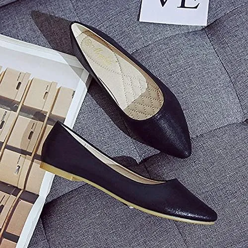 Women's Fashion Pointed Toe Ballets Flat Shoes Casual Simple Slip on Walking Driving Shoes