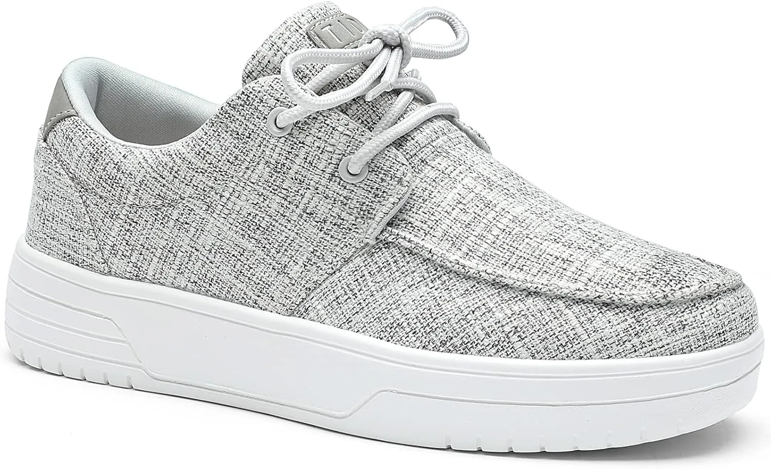 Womens Fashion Sneakers Arch Support Canvas Walking Shoes for Plantar Fasciitis Comfortable Loafers Casual Flats Light Gray Size 9