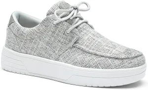 Womens Fashion Sneakers Arch Support Canvas Walking Shoes for Plantar Fasciitis Comfortable Loafers Casual Flats Light Gray Size 9