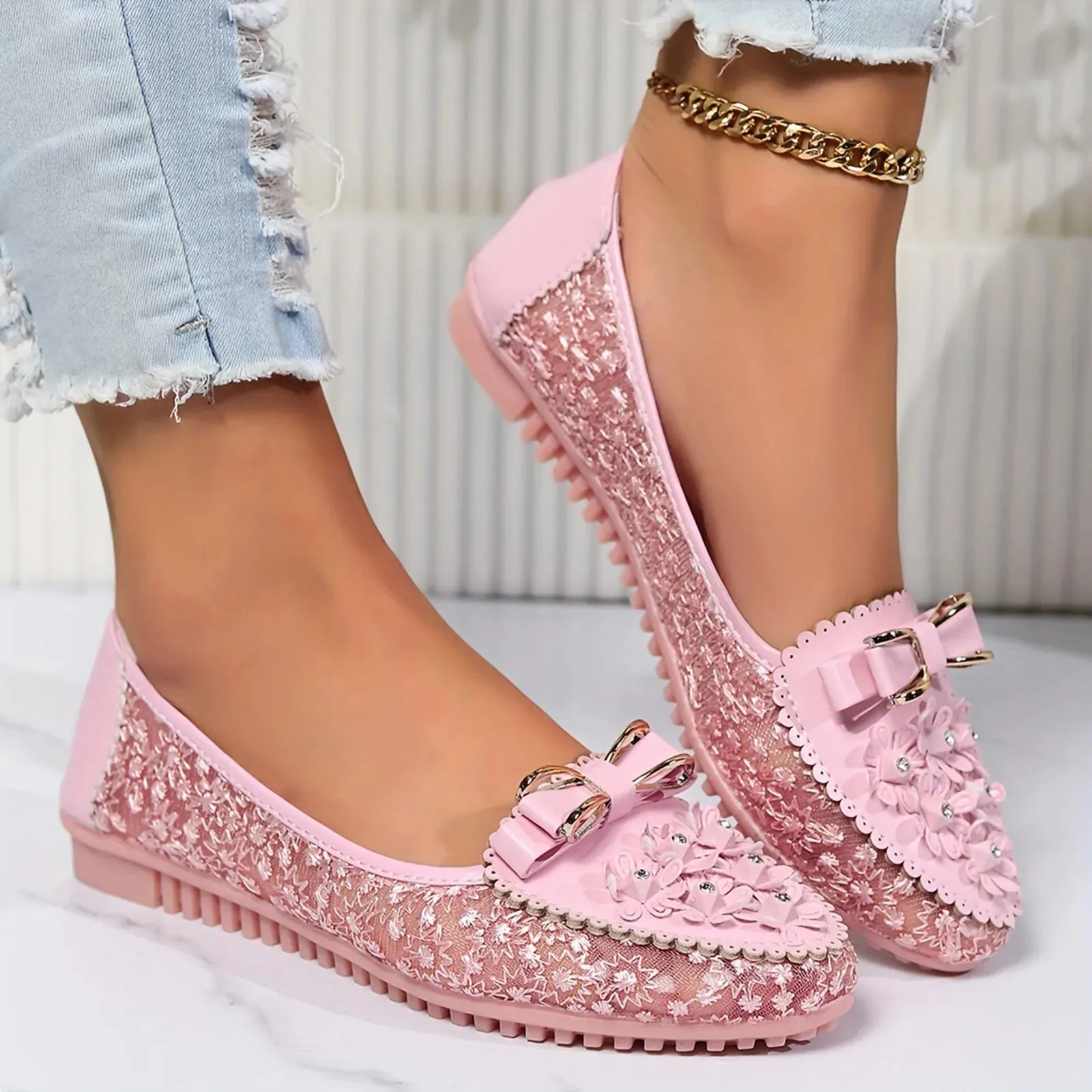 Women's Leather Soft Sole Slip On Shallow Mouth Elegant Office