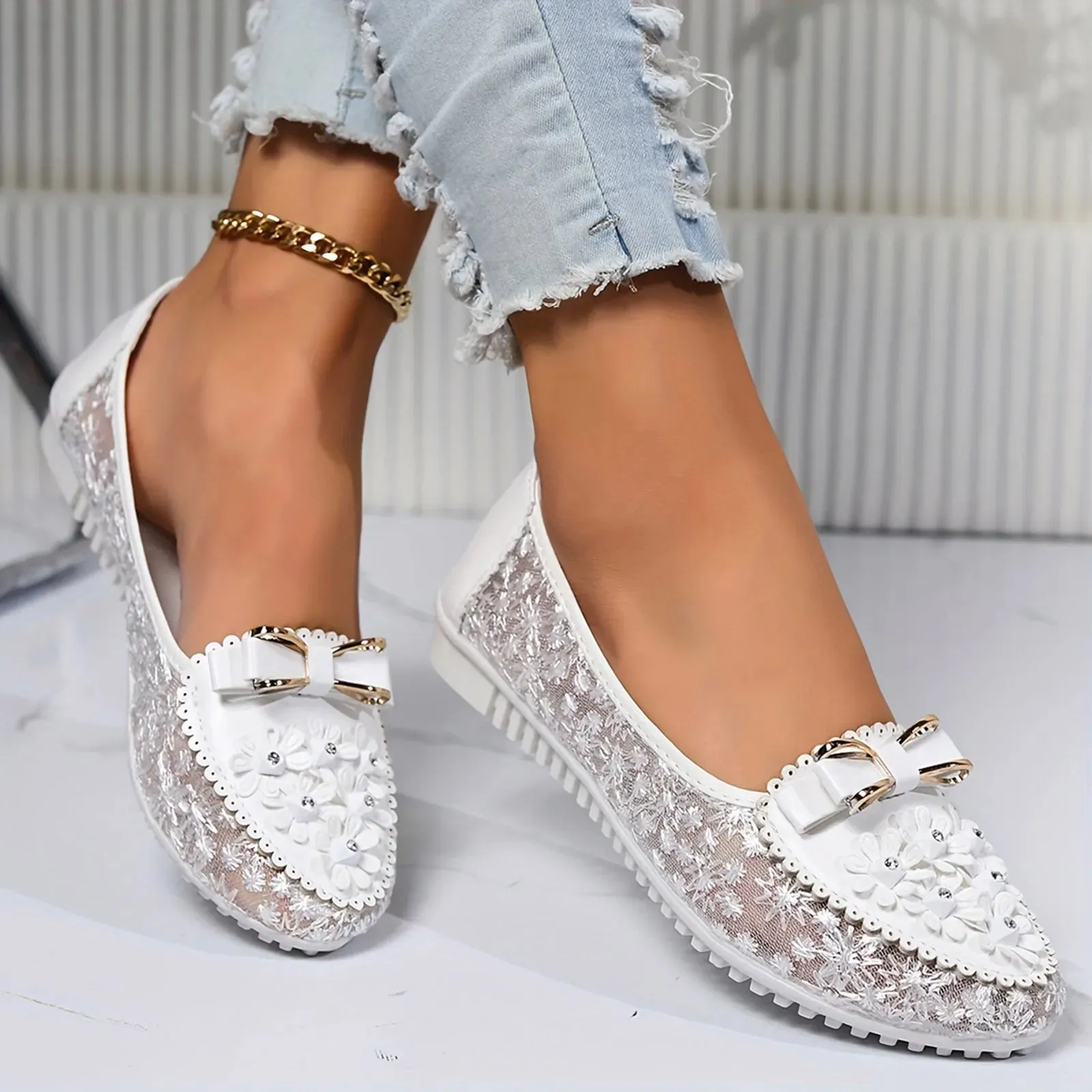 Women's Leather Soft Sole Slip On Shallow Mouth Elegant Office