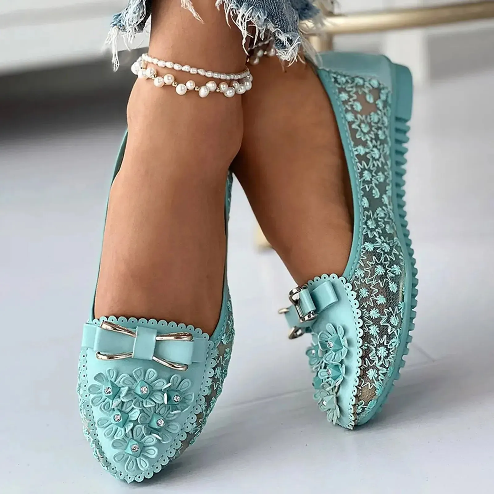 Women's Leather Soft Sole Slip On Shallow Mouth Elegant Office