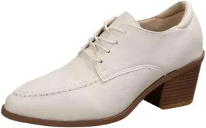 Women's P𝐚tent Leather Low Heels Vintage Wingtip Oxf𝐨rds Pumps L𝐚ce Up Pointed Toe Flat Retro Br𝐨gues Dress Shoes