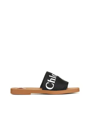 Woody linen flat sandals