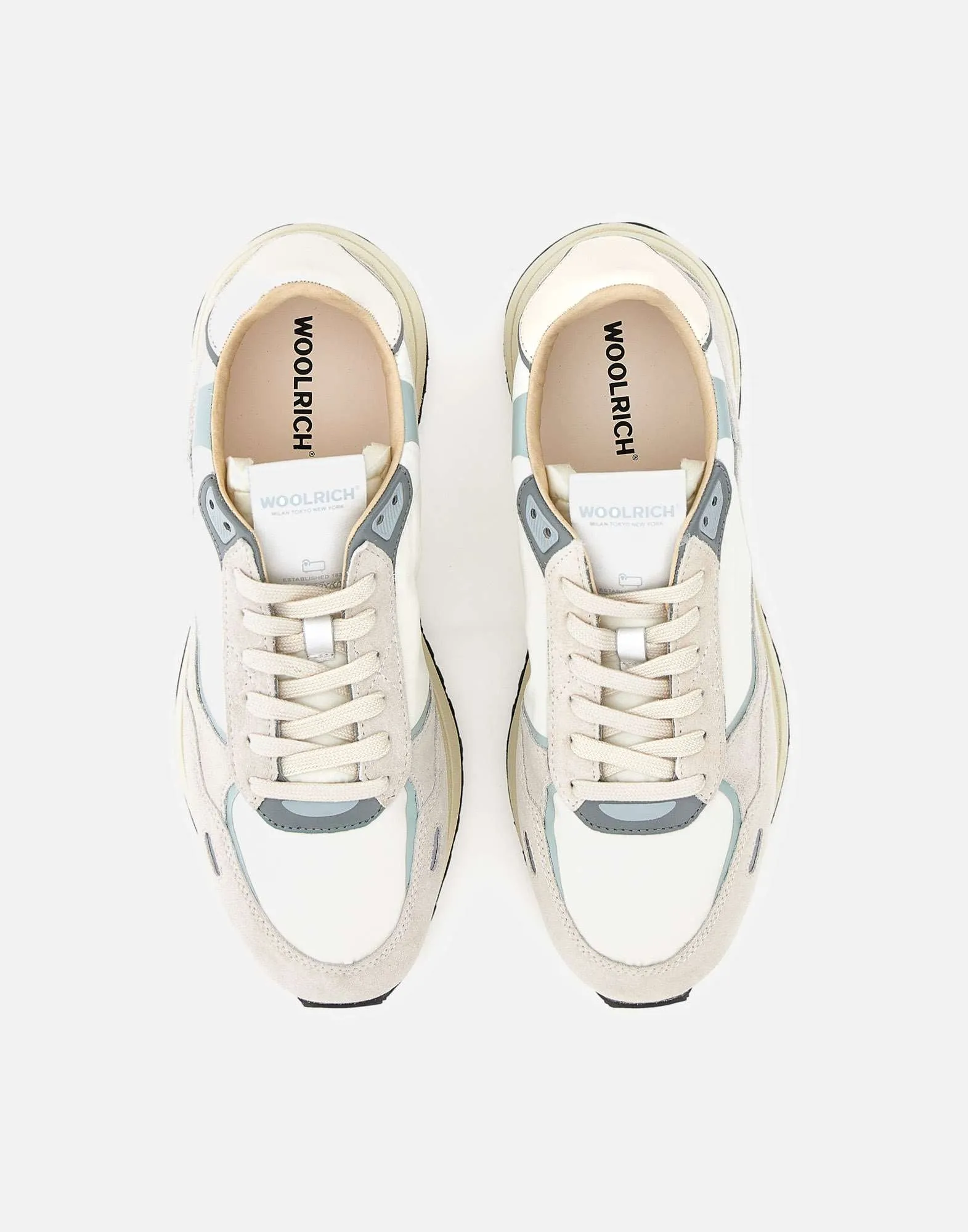 Woolrich White Suede Leather Sneakers
