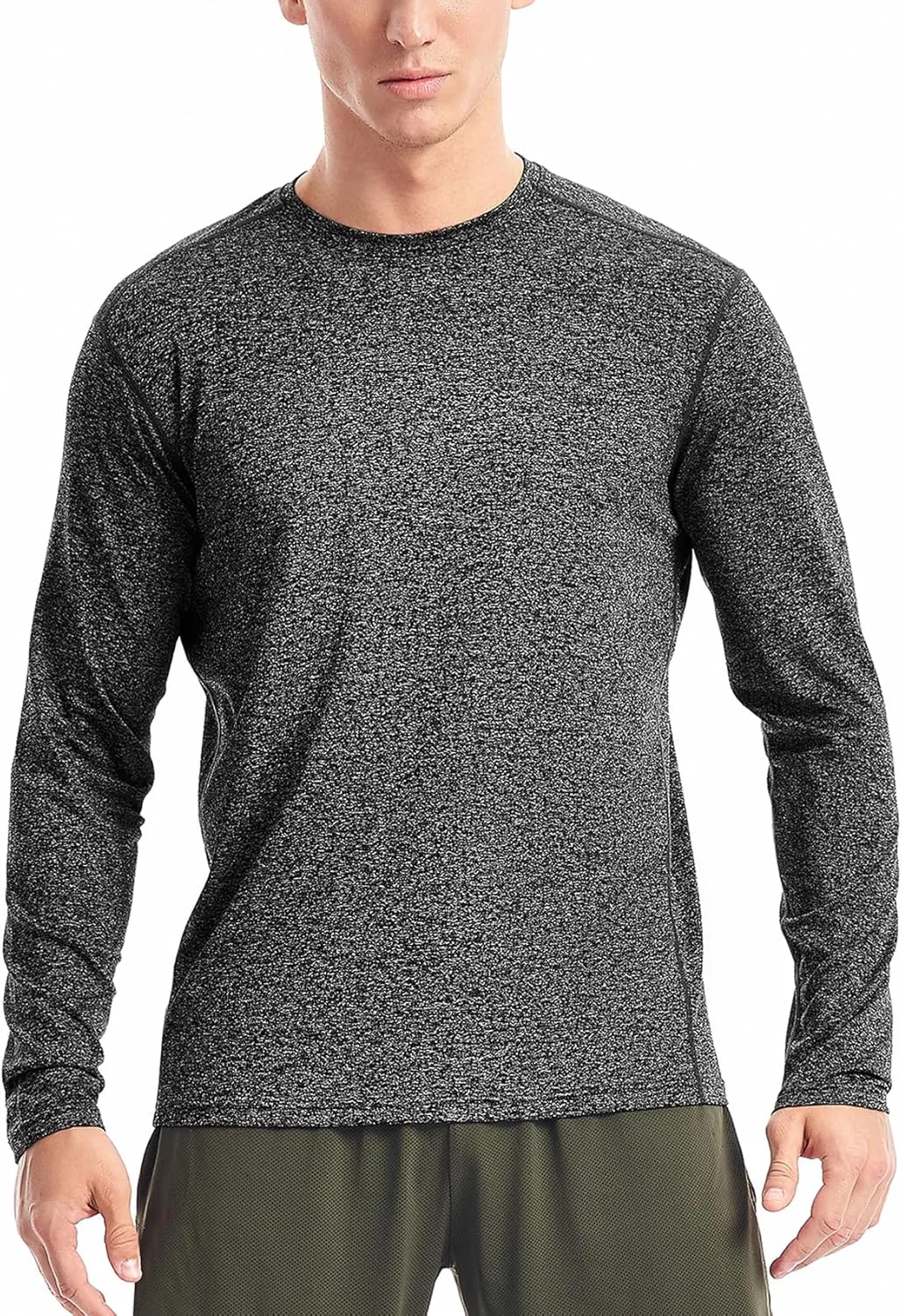 Zengjo Moisture Wicking Athletic Shirts for Men Long Sleeve Workout Running Gym Performance Tee UV/Sun Protection
